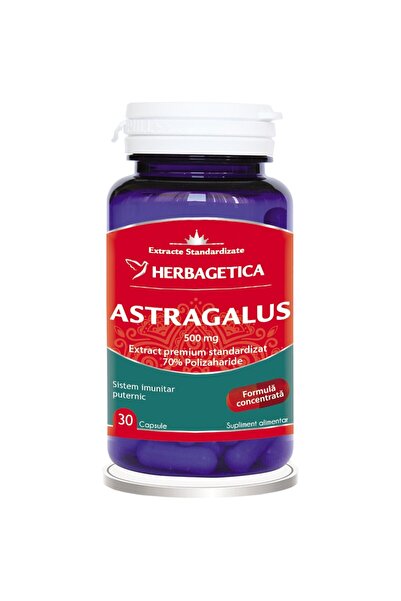 herbagetica Supliment alimentar Astragalus 500 MG Extract Premium cu 70% Poli...