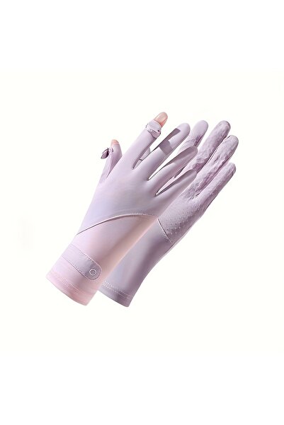 Choice قفازات حماية من الشمس أرجوانية للنساء قفازات من الحرير الجليدي قابلة ل...