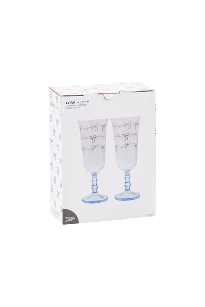 LC Waikiki LCW HOME Karışık Fiyonk Baskılı Cam Su Bardağı 2'li 120 Ml