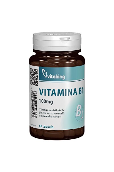 Vitaking Supliment alimentar cu tiamină și vitamina B1 100 mg, Vitaking, 60 capsule
