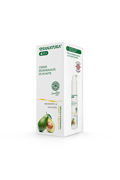 Vivanatura Cremă de noapte regeneratoare cu avocado și resveratrol, VivaNatur...