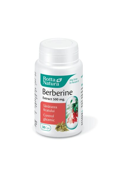 Rotta Natura Berberine 500 mg x 30 capsules supports liver health and glycemic control