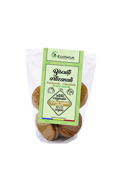 eco natura pet Artisanal Biscuits with Orange and Chocolate, Sugar-Free 150g Econatur