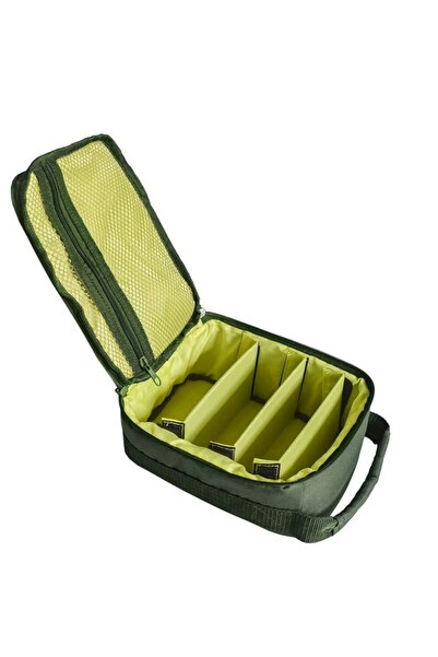 Choice حقيبة تخزين بكرة الصيد المحمولة باللون الأخضر، منظم أدوات الصيد بسحاب