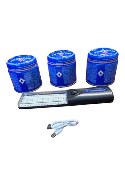 Movidic Set 3 Butelii Gaz 190g + Lampa Portabila