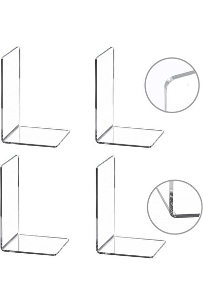 Choice 4 قطع 6/8 قطع دعامات كتب، دعامات كتب أكريليك شفافة للأرفف، دعامات كتب متينة ومنظم سطح المكتب،