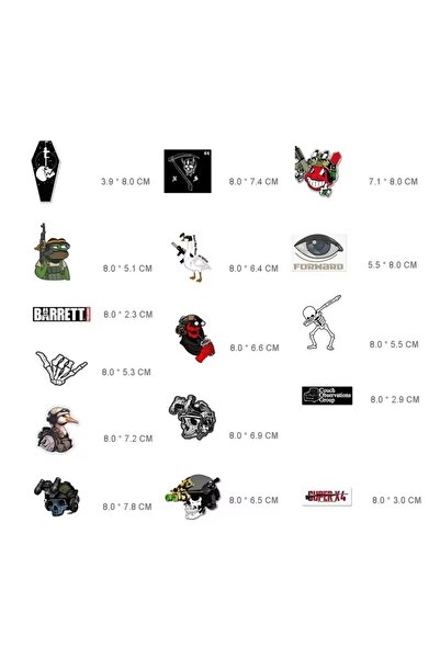 Choice مجموعة ملصقات تكتيكية من 17 قطعة، ملصقات كمبيوتر محمول مقاومة للماء من الفينيل للبدلة