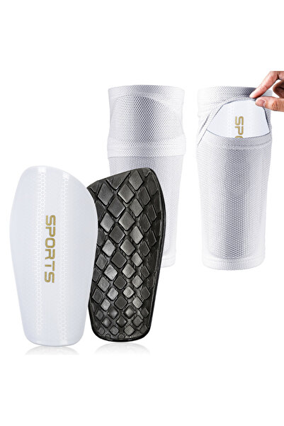 Choice M White set Loogdeel Soccer Football Shin Guard Socks Set Adults Kid P...