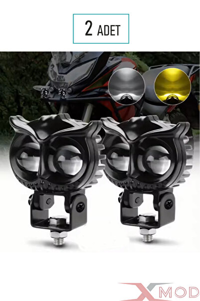 XMOD Baykuş Sis Farı Motosiklet Led Sarı Beyaz Işık 2 Adet