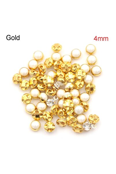Choice gold 4mm 50pcs Mini Doll Buttons Ultra-small Pearl Buckle Doll Belt Bu...