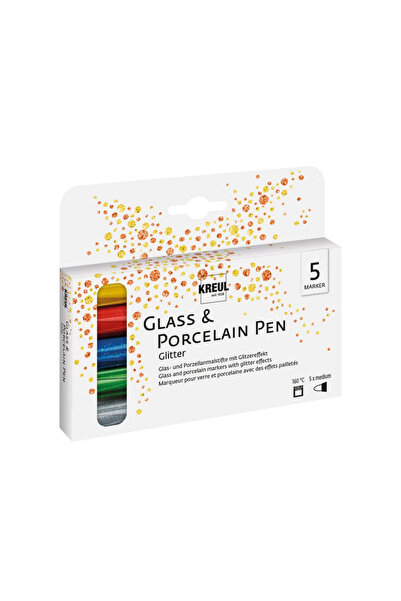 Kreul Glass & Porcelain Pen Glitter Medium 5/set