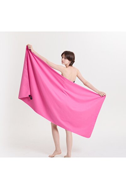 Choice منشفة من الألياف الدقيقة وردية اللون مقاس 80×180 سم، منشفة سريعة الجفا...