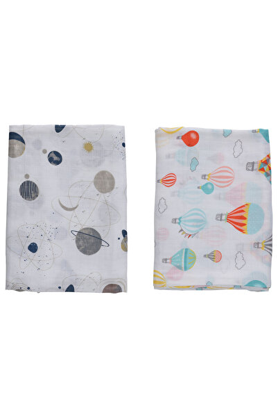 Anvi Baby مجموعة من 2 لفافة قماط موسلين، بالونات وكواكب