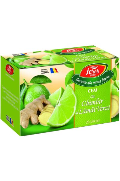 Fares Ceai de ghimbir și lime, Fares, 2g x 20 pliculețe