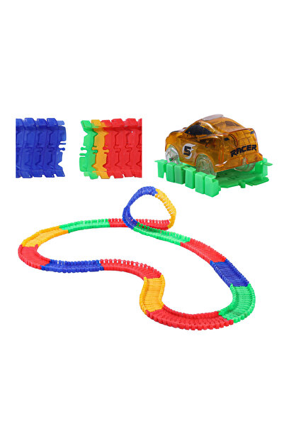 PlayNation Play Nation Premium Glow In Dark Car Race Track Set, 6 Years+, Multicolor - 221 Pieces