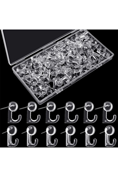 Choice1 50 قطعة بيضاء 50 قطعة من خطافات دبابيس الدفع برؤوس بلاستيكية دبابيس إ...