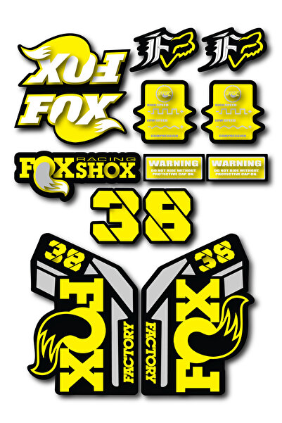 ca kay bu Fox 38 Bisiklet Maşa Sticker Seti – 15 Parça | Fox Racing Shox Etik...