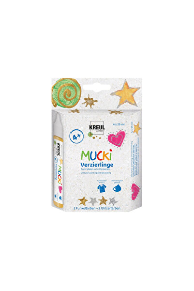 Kreul Craft Paint Glitzy Mucki, set 4 x 29 ml