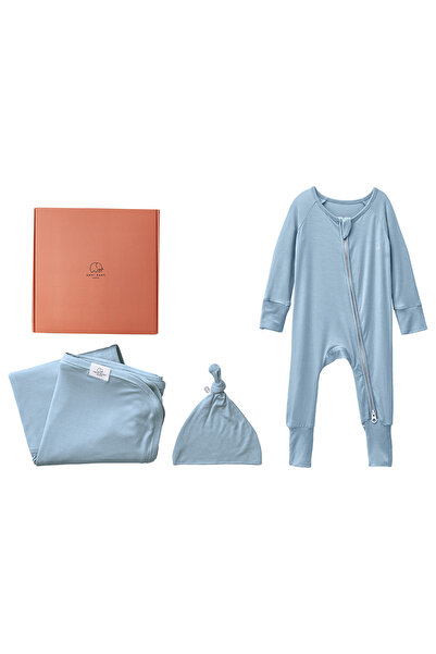 Anvi Baby Couture - 2pc-Set - Swaddle And Sleep Suit - Celestial Blue_0-3M