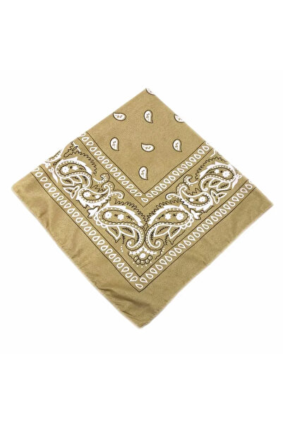 Choice وشاح مربع من القطن 100% بتصميم هيب هوب أنيق، مقاس 55×55 سم، أصفر باهت،...