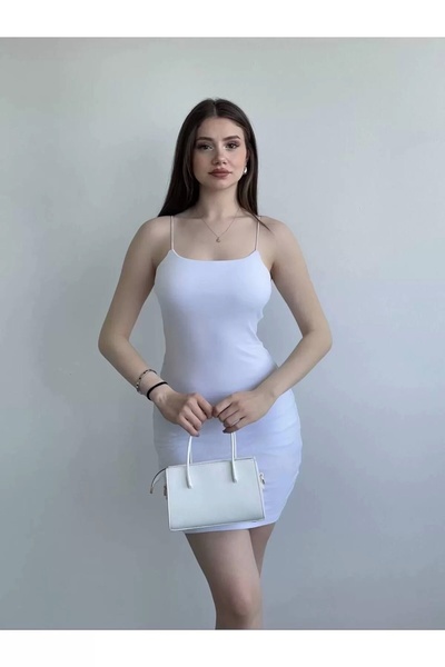 bysoca Γυναικείο φόρεμα με λευκό κορδόνι με λουράκι που αγκαλιάζει το σώμα Ba...