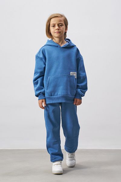 Minipodyum Kangaroo Pocket Hooded Boys Bottom Top Tracksuit Set