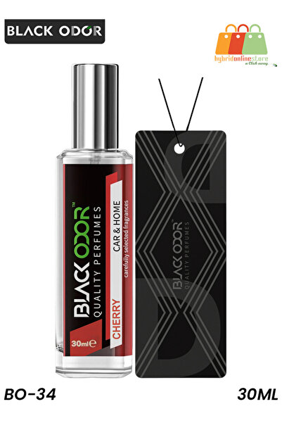 Black Odor BO-34 CHERRY معطر جو للسيارة والمنزل مع بطاقة تعليق 30 مل