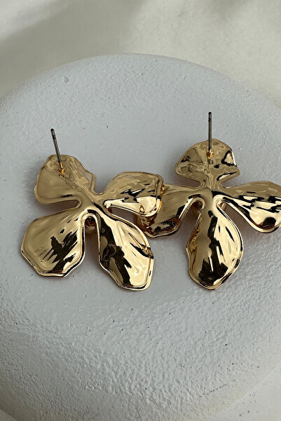 Modex Gold Ball Detail Pearlescent Studded Flower Earrings (4cm)