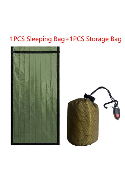 Choice Green-1set Emergency Sleeping Bag Aluminum Film Thermal Sleeping Blankets Waterproof Windproof Warm