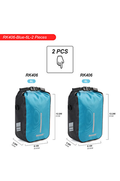 Rhinowalk Blue-6L-2pcs Bike Quick Release Front Fork Bag 2 Pcs Waterproof 4L/...