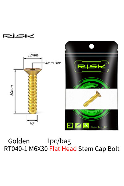 Choice 30 Flat GD 1PC M6x30/35/40/50mm Headset Stem Top Fixing Screw Extended...
