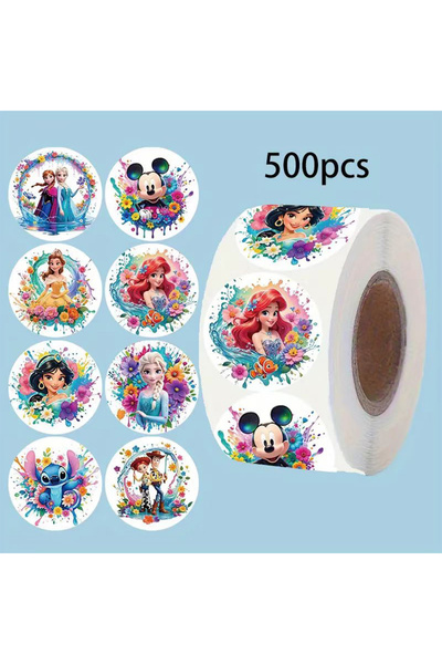 Choice 500 قطعة من ملصقات ديزني المتنوعة للأنمي، ملصقات زينة على شكل أميرة مي...