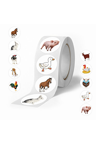 Choice 500 قطعة ملصقات للأطفال حيوانات المزرعة الخنازير الأبقار الأغنام البط ...