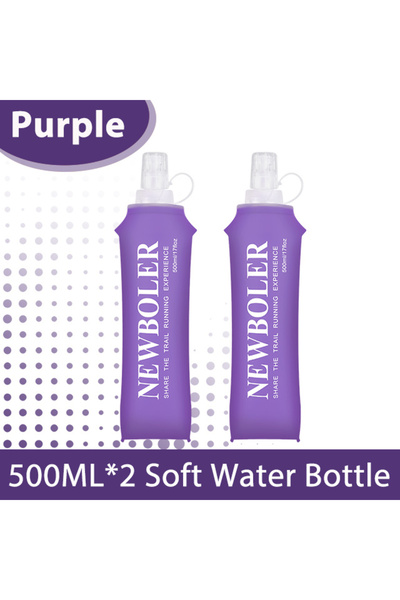 Choice BOT200-500ml-PUR-2 NEWBOLER 150/250/500ml Outdoor Collapsible Silicone Bite Size Water Bottle Runnin