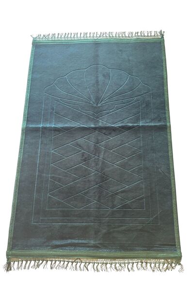 Zey-Al Hajj Umrah Gift Luxury Thick Soft Plush Prayer Rug Non-Slip Base 80X120 cm