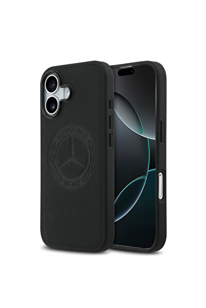 Mercedes Benz iPhone 17 Kılıf Mercedes Benz Lisanslı M-safe Şarj Hakiki Deri ...