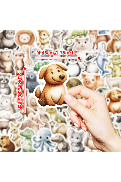 Choice 50-01042586 50 قطعة ملصقات حيوانات ثلاثية الأبعاد لتزيين الكمبيوتر الم...