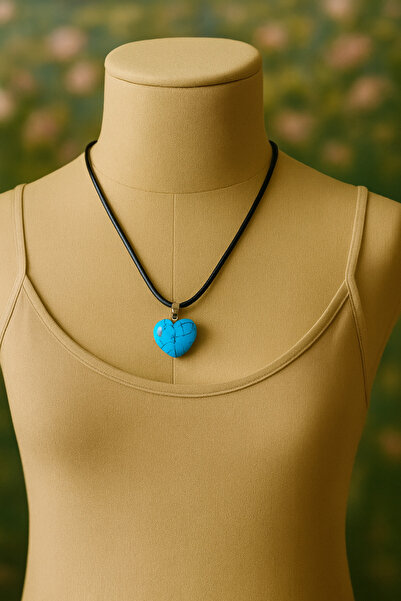 Mekke Pazarı doğal taş kalp desenli kolye taşlar ok faydalı