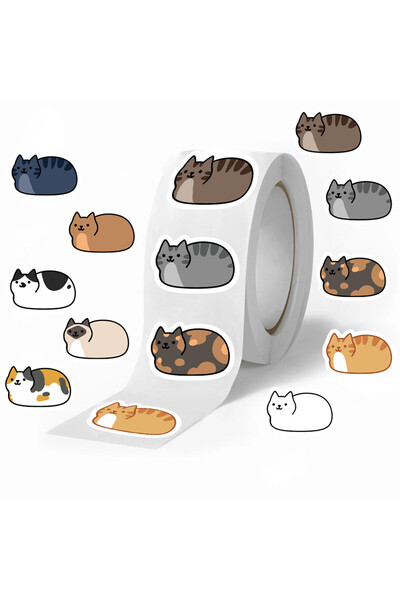 Choice Cute Kitty Sticker Roll (500 Sheets) Decals for Planner Decoration, Envelope Sealing & Aesthetic ...
