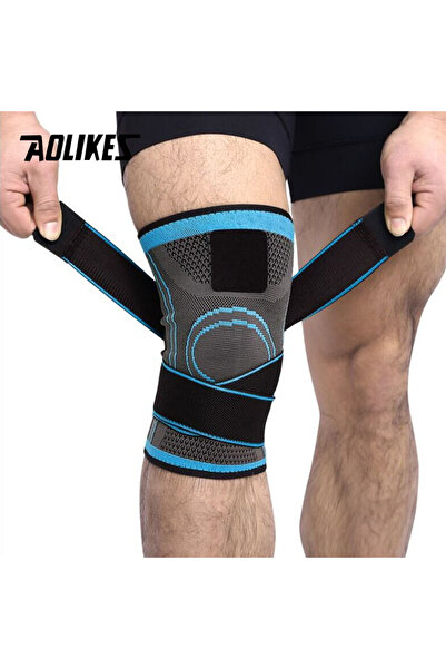 Aolikes حمالة صدر للركبة من قطعة واحدة باللون الأزرق، دعامة احترافية للركبة ا...