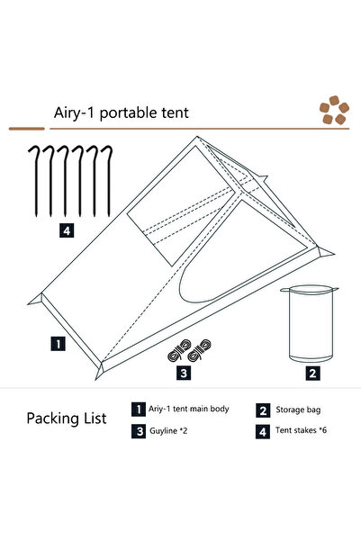 Choice خيمة Airy-1 Airy Mesh Tent للتخييم في الهواء الطلق مقاومة للبعوض خيمة فردية للمشي لمسافات طويلة خفيفة الوزن ذات عمود خيمة داخلي-