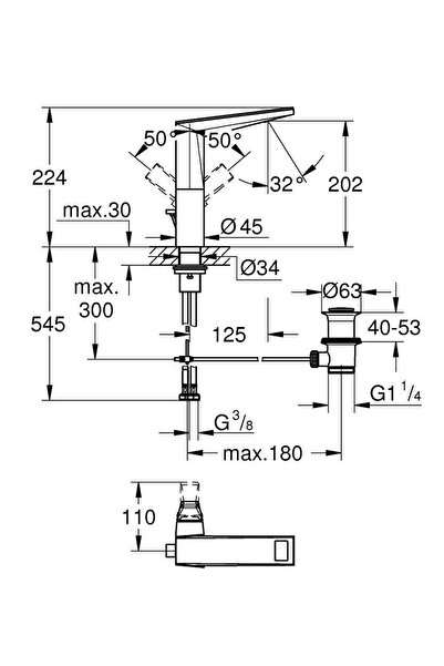 Grohe Allure Brilliant Private Collection Lavabo Bataryası L Boyut Brushed Hard Graphite – 24408AL0