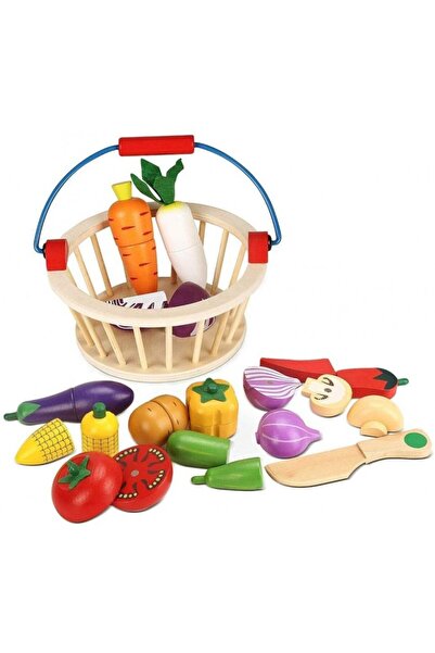 SDX Market Coș de tăiat legume din lemn - 14 bucăți