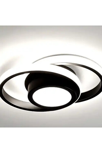 LED CONCEPT Lustra LED cu 3 tipuri de lumina, neagra, rotunda, 46W, 27x27x8cm