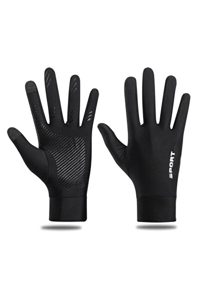 Choice قفازات سوداء كبيرة للجنسين تعمل باللمس ومضادة للانزلاق وصيد الأسماك في...