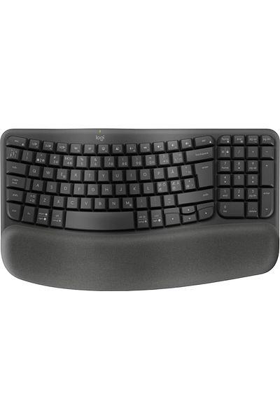 logitech Wave Keys, wireless/Bluetooth, curved, black, standard