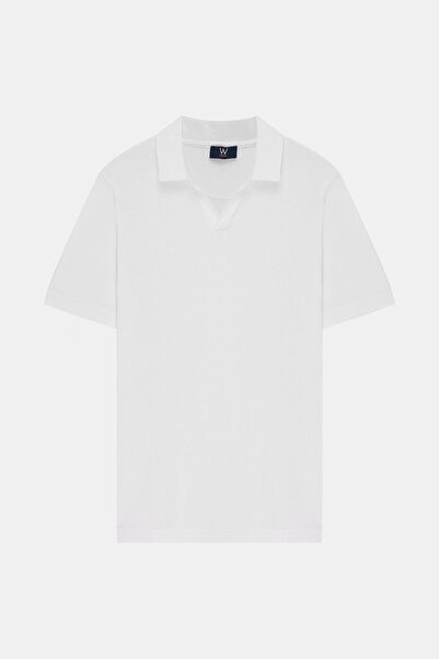 W Collection تي شيرت أبيض بياقة بولو