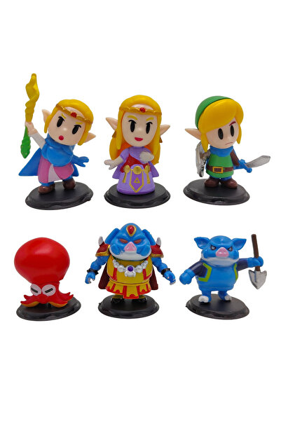 BANDAI مجموعة من 6 قطع من لعبة زيلدا أسطورة زيلدا لينك، إصدار لطيف من الأنمي،...