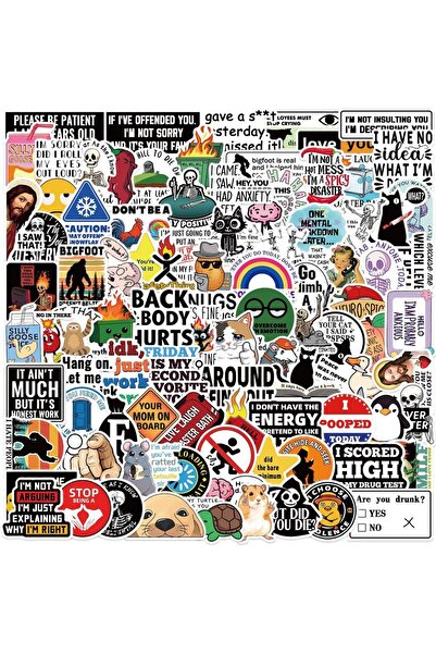 Choice 50pcs 50/100Pcs Funny Stickers for Adults Meme Water Bottles Stickers Pack Waterproof Stickers for