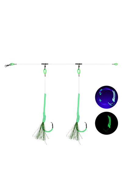 Choice خطافات مضيئة خضراء، قطعة واحدة من معدات صيد الأسماك في أعماق البحار، خ...